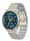 Hugo Boss Skytraveller Chronograph Blue Dial Two Tone Steel Strap Watch for Men - 1514247 Buy Now By Hugo Boss