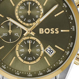 Hugo Boss Grand Prix Chronograph Green Dial Two Tone Steel Strap Watch for Men - 1514227 Buy Now By Hugo Boss