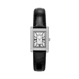 Emporio Armani Two Hand Crystals Silver Dial Black Leather Strap Watch for Women - AR11623 Buy Now By Emporio Armani