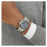Hugo Boss Strike Chronograph Blue Dial Silver Steel Strap Watch for Men - 1514240 Buy Now By Hugo Boss