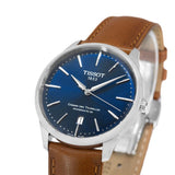 Tissot Chemin des Tourelles Automatic Powermatic 80 Blue Dial Brown Leather Strap Watch for Men - T139.407.16.041.00 Authentic Buy Shop Now