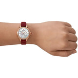 Emporio Armani Mia Mother of Pearl Dial Red Leather Strap Watch for Women - AR11646 Buy Now By Emporio Armani