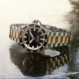 Emporio Armani Sea Explorer Black Dial Two Tone Steel Strap Watch for Men - AR60089 Buy Now By Emporio Armani