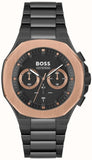 Hugo Boss Taper Chronograph Black Dial Black Steel Strap Watch for Men - 1514090 Authentic Buy Shop Now