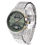 Hugo Boss Skytraveller Chronograph Green Dial Silver Steel Strap Watch for Men - 1514195 Buy Now By Hugo Boss