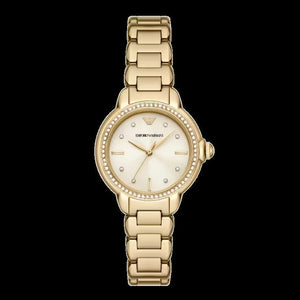 Emporio Armani Mia Crystals Gold Dial Gold Steel Strap Watch for Women - AR11609 Buy Now By Emporio Armani