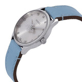 Gucci G Timeless Silver Dial Blue Leather Strap Watch for Women - YA1265039 Authentic Buy Shop Now