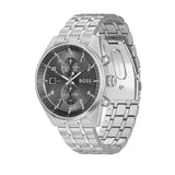 Hugo Boss Skytraveller Chronograph Grey Dial Silver Steel Strap Watch for Men - 1514151 Buy Now By Hugo Boss