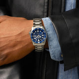 Seiko 5 Sports SKX Street Denim Blue Dial Silver Steel Strap Watch for Men - SRPL77K1 Authentic Buy Shop Now