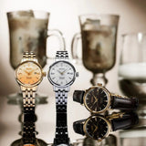 Seiko Presage Cocktail Time Automatic Diamonds Gold Dial Gold Steel Strap Watch for Women - SRE018J1 Authentic Buy Shop Now