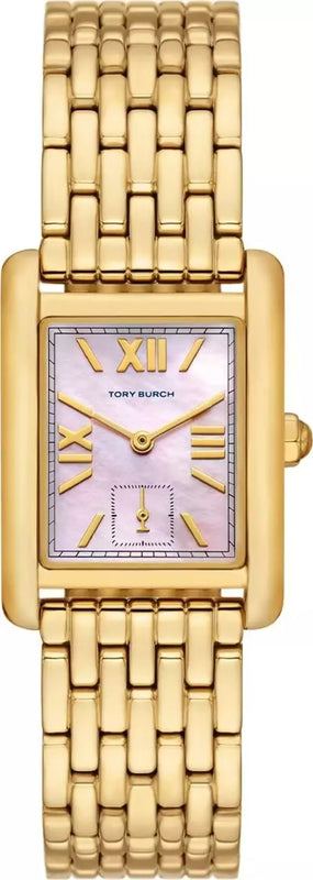 Tory Burch Eleanor Mother of Pearl Pink Dial Gold Steel Strap Watch for Women - TBW1077 Buy Now By Tory Burch