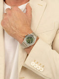 Hugo Boss Candor Chronograph Green Dial Silver Steel Strap Watch for Men - 1514220 Authentic Buy Shop Now