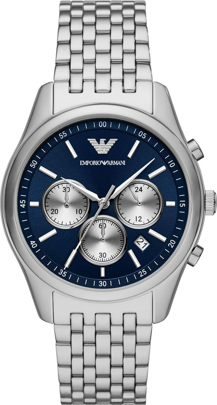 Emporio Armani Antonio Chronograph Blue Dial Silver Steel Strap Watch for Men - AR11582 Buy Now By Emporio Armani