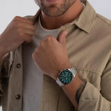 Hugo Boss Strike Chronograph Green Dial Silver Steel Strap Watch for Men - 1514241 Buy Now By Hugo Boss