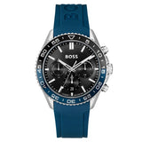 Hugo Boss Runner Chronograph Black Dial Blue Silicone Strap Watch for Men - 1514245 Buy Now By Hugo Boss
