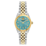 Versace V-Code Analog Turquoise Dial Two Tone Steel Strap Watch for Women - VE8I00524 Buy Now By Versace