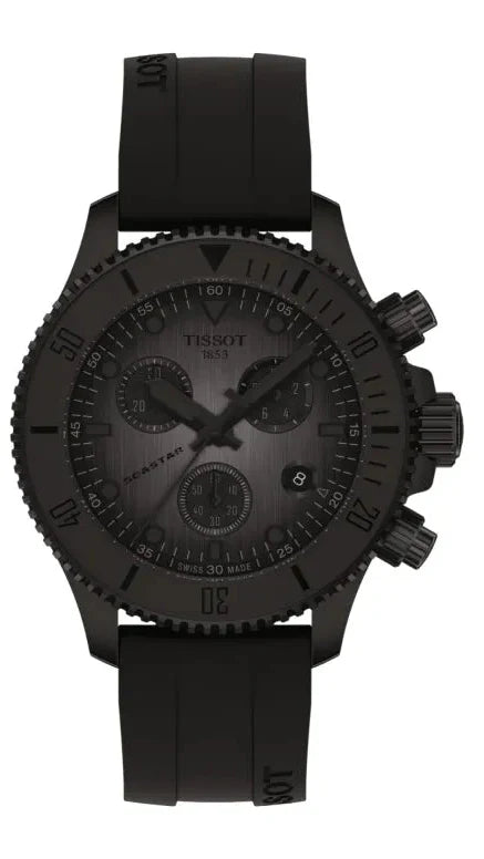 Tissot Seastar 1000 Chronograph Black Dial Black Rubber Strap Watch for Men - T120.217.37.061.00 Authentic Buy Shop Now