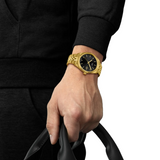 Tissot Ballade Quartz Black Dial Gold Steel Strap Watch for Men - T156.410.33.051.00 Authentic Buy Shop Now