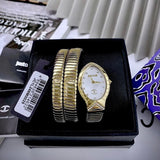 Just Cavalli Classico Lungo White Dial Gold Steel Strap Watch for Women - JC1L248M0025