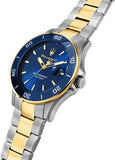 Maserati Competizione Diver Blue Dial Two Tone Steel Strap Watch for Men - R8873600010 Authentic Buy Shop Now