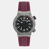 Versace Greca Logo Diver Quartz Black Dial Purple Rubber Strap Watch for Men - VE8G00224 Buy Now By Versace