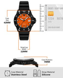 Emporio Armani World Explorer Orange Dial Black Silicone Strap Watch for Men - AR11684 Buy Now By Emporio Armani