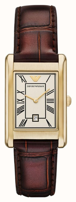 Emporio Armani Gino White Dial Brown Leather Strap Watch for Men - AR11665 Buy Now By Emporio Armani