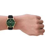 Emporio Armani Minimalist Green Dial Black Leather Strap Watch for Men - AR11601 Buy Now By Emporio Armani