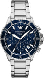 Emporio Armani World Explorer Chronograph Blue Dial Silver Steel Strap Watch for Men - AR11681 Buy Now By Emporio Armani