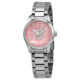 Gucci G Timeless Diamonds Pink Mother of Pearl Dial Silver Steel Strap Watch for Women - YA1265025 Authentic Buy Shop Now