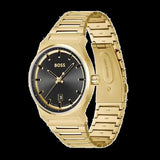 Hugo Boss Candor Black Dial Gold Steel Strap Watch for Men - 1514077 Buy Now By Hugo Boss