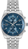 Hugo Boss Skytraveller Chronograph Blue Dial Silver Steel Strap Watch for Men - 1514216 Authentic Buy Shop Now
