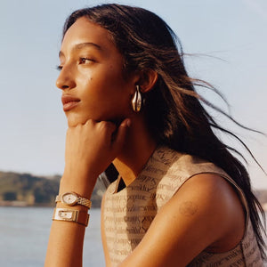 Tory Burch Oval Mother of Pearl Dial Gold Steel Strap Watch for Women - TBW6034 Buy Now By Tory Burch