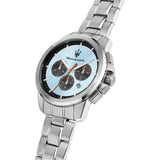 Maserati Successo Chronograph Ice Blue Dial Silver Steel Strap Watch for Men - R8873621044 Authentic Buy Shop Now