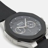 Hugo Boss Taper Chronograph Black Dial Black Leather Strap Watch for Men - 1514085 Authentic Buy Shop Now