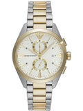 Emporio Armani Elegant Chronograph Cream Dial Two Tone Steel Strap Watch for Men - AR11605 Buy Now By Emporio Armani