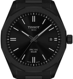 Tissot PRC 100 Solar Quartz Black Dial Black Steel Strap Watch for Men - T151.422.33.051.00 Authentic Buy Shop Now