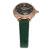Emporio Armani Mia Meccanico Mother of Pearl Dial Green Leather Strap Watch for Women - AR60073 Buy Now By Emporio Armani