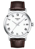 Tissot T Classic Dream Quartz White Dial Brown Leather Strap Watch for Men - T129.410.16.013.00 Authentic Buy Shop Now