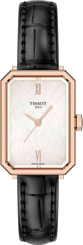 Tissot SRV White Mother of Pearl Dial Black Leather Strap Watch for Women - T160.110.36.113.00 Authentic Buy Shop Now
