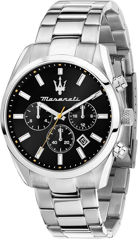 Maserati Attrazione Chronograph Black Dial Silver Steel Strap Watch for Men - R8853151010 Authentic Buy Shop Now