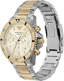 Emporio Armani World Explorer Chronograph Cream Dial Two Tone Steel Strap Watch for Men - AR11606 Buy Now By Emporio Armani