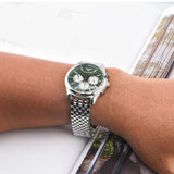 Emporio Armani Antonio Chronograph Green Dial Silver Steel Strap Watch for Men - AR11581 Buy Now By Emporio Armani