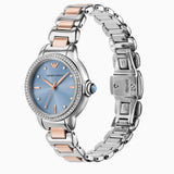Emporio Armani Three Hand Blue Dial Two Tone Steel Strap Watch for Women - AR11597 Buy Now By Emporio Armani