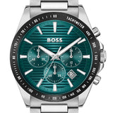 Hugo Boss Strike Chronograph Green Dial Silver Steel Strap Watch for Men - 1514241 Buy Now By Hugo Boss