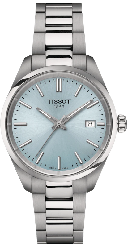 Tissot PR 100 Ice Blue Dial Silver Steel Strap Watch for Women - T150.210.11.351.00 Authentic Buy Shop Now