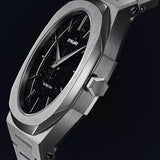 D1 Milano Ultra Thin Aventurine Black Dial Silver Steel Strap Watch for Men - D1-UTBJ29 Authentic Buy Shop Now