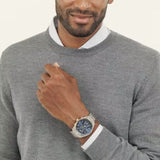 Hugo Boss Skytraveller Chronograph Blue Dial Two Tone Steel Strap Watch for Men - 1514247 Buy Now By Hugo Boss