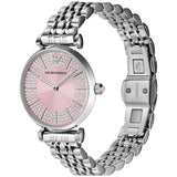 Emporio Armani Gianni T-Bar Pink Dial Silver Steel Strap Watch for Women - AR11686 Buy Now By Emporio Armani