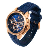 Maserati Successo Chronograph Blue Dial Blue Silicone Strap Watch for Men - R8871621034 Authentic Buy Shop Now